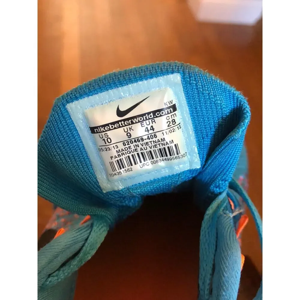 Nike Flyknit Air Max (Vivid Blue/Atomic Orange) size 10